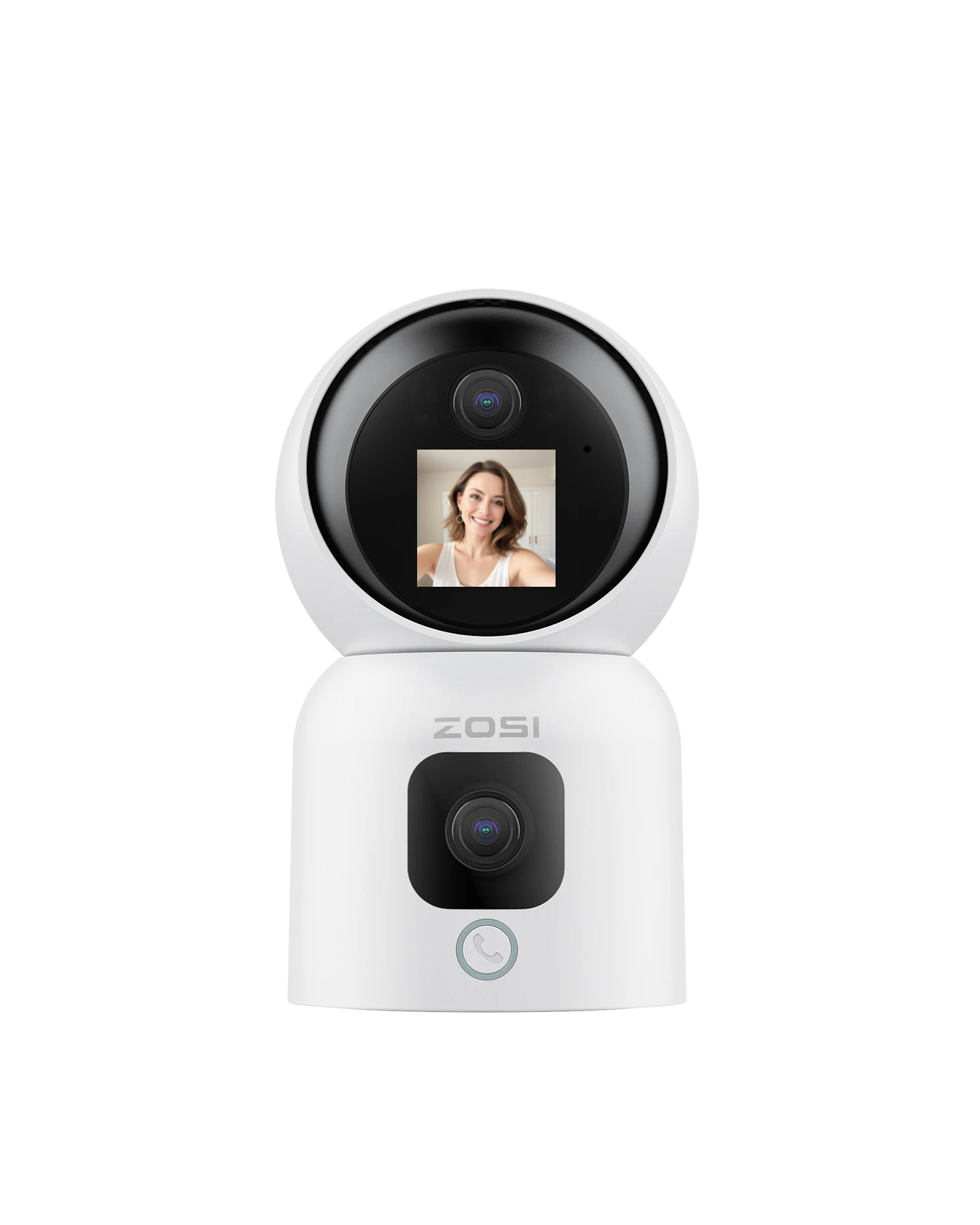 C528 Indoor Dual Lens Dual Screen WiFi Camera 3MP+3MP Auto Human Tracking Two Way Audio Color Night Vision AI Detection Home Sur