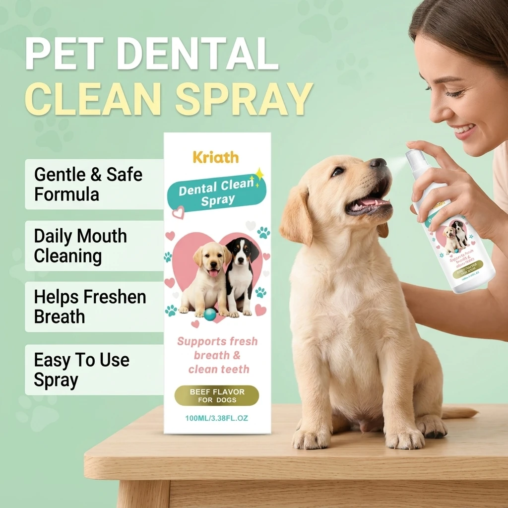 

Pet Oral Care Spray Removing Dental Plaque Eliminating Odor Relieve Gum Discomfort Freshing Breath No‑brush Teeth Cleaning Spray