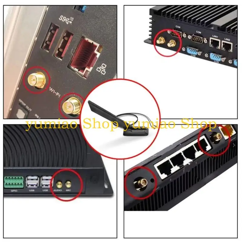 587B 2.4G 6G WiFi6E Antennas Reception 12dB 2SMA Internal Thread Foldable Antennas with Convenient Base