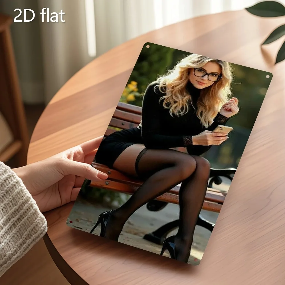 علامة تعليق لمشهد الحديقة الفنية المعدنية ثنائية الأبعاد من Soges، ديكور لوحة حديدية مقاومة للطقس للحديقة الخارجية والداخلية