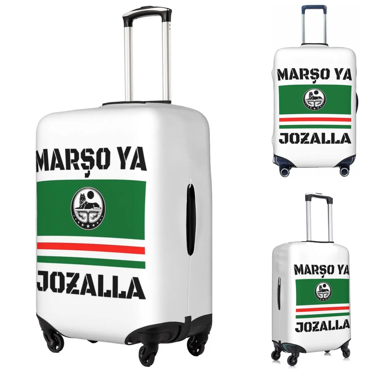 

Marso Ya Jozalla Ichkeria Flag Suitcase Cover Protection Elastic Travel Luggage Protector Covers for 18-32 Inch
