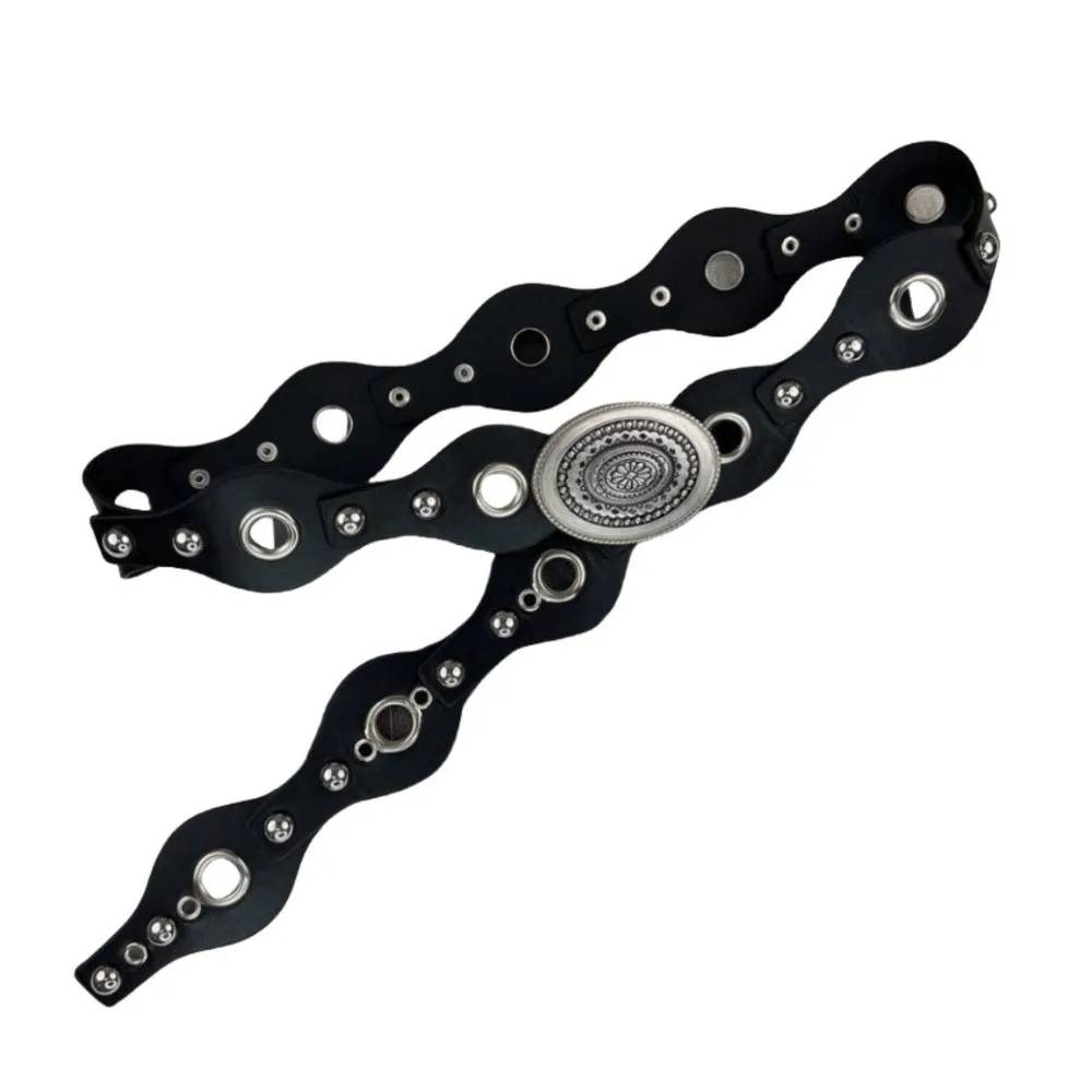 المتخصصة خمر المرأة برشام حزام القوطية ليوبارد حزام من الجلد Y2k Harajuku فستان حزام الجينز حزام خصر