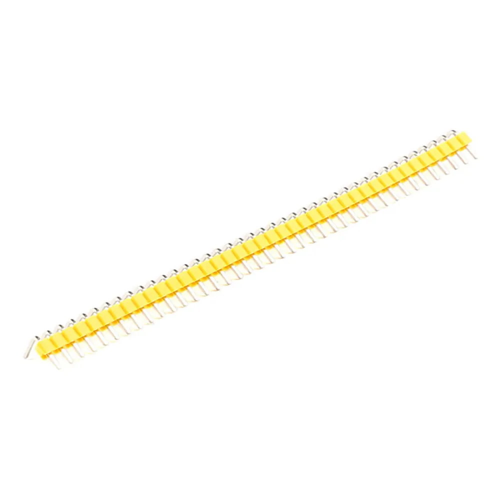 10pcs 40 Pin 1x40 Single Row Right Angle Male 2.54mm Breakable Pin Header Connector Strip For Arduino Yellow