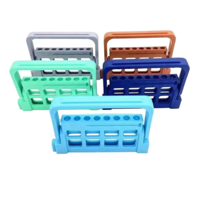 8 Holes Dental Endo Files Holder Plastic Endodontic Drill Stand Root Canal File Block Organizer Sterilization Rack