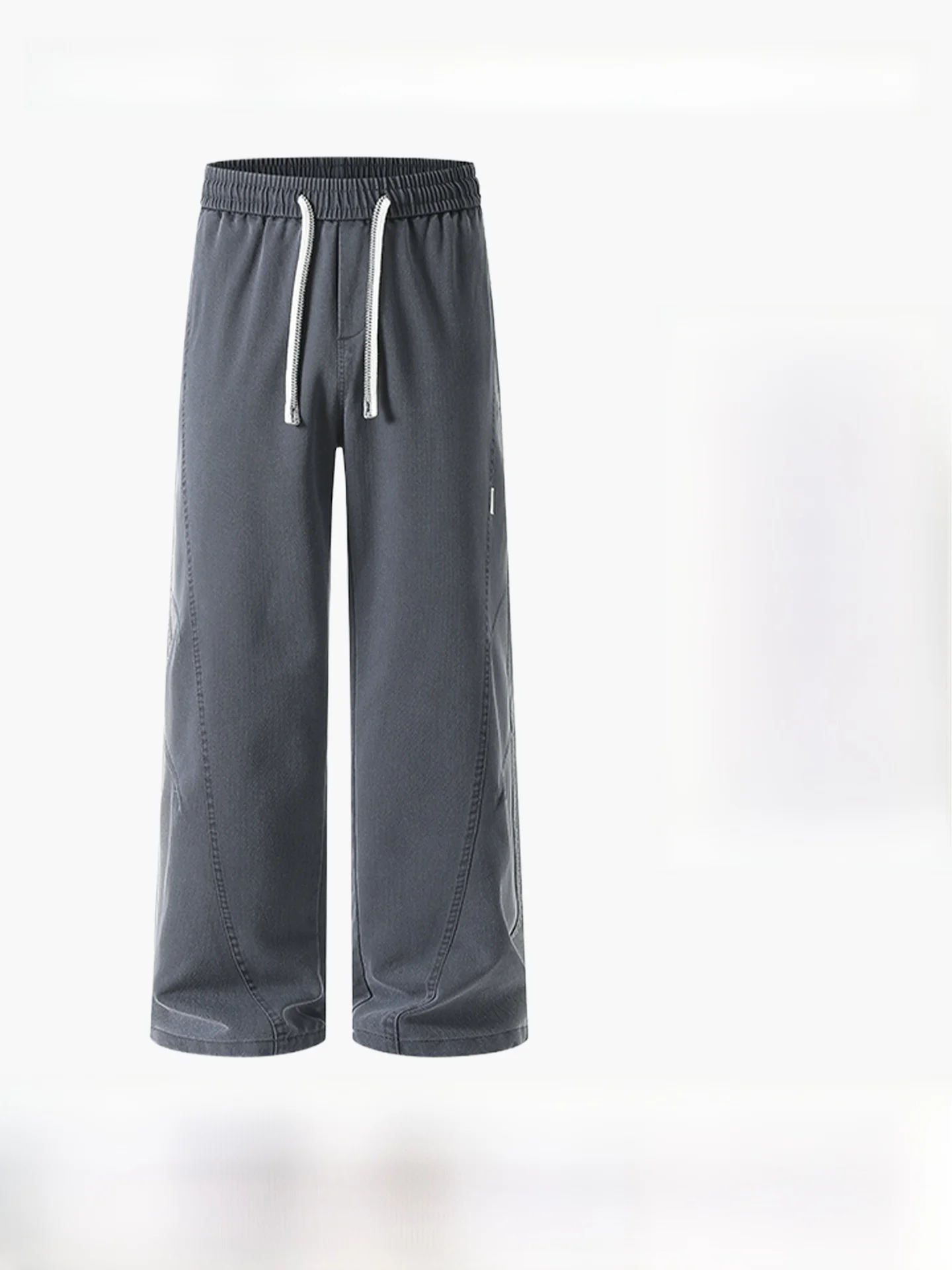 Calça Jeans Casual Esportiva de Perna Reta Masculina e Fena, Nova Tendência Primavera, Caimento Solto, Calça Crida, Co...