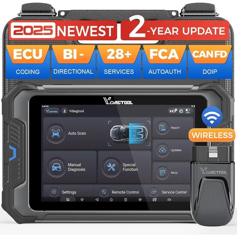 

Bidirectional Scan Tool VD80 BT Lite, 2025 Wireless 2 Scanner Diagnostic Tool with FCA Autoauth, CAN FD & DoIP, All System, 2 Ye