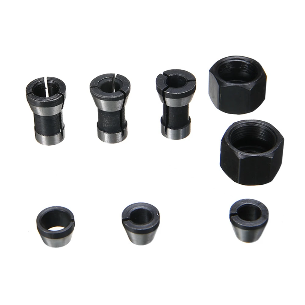 New Shown-8Pcs High Precision Adapter Collet Set 6Mm/6.35Mm/8Mm Collet Chuck Engraving Trimming Machine Router Milling Cutter To