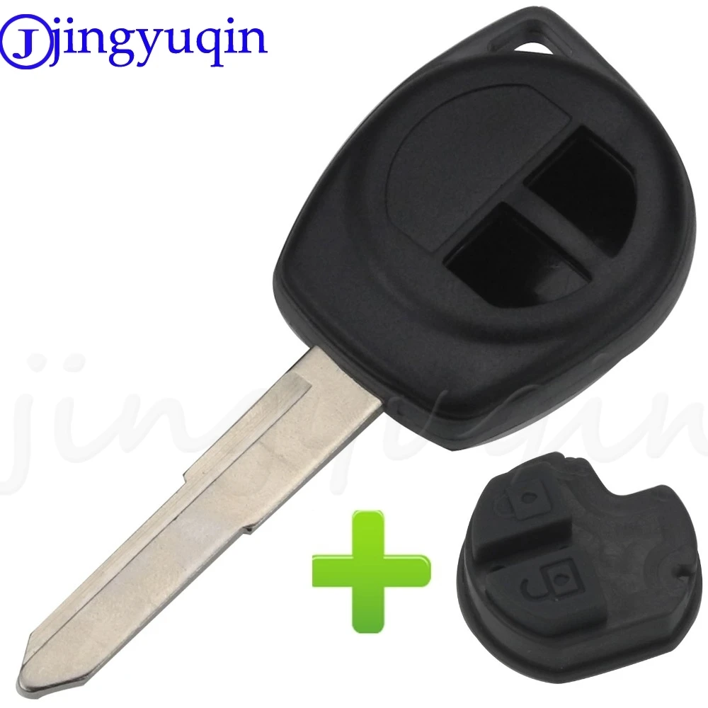 Jingyuqin 2Buttons Remote Car Key Case FOB Shell Fob Housing For Suzuki grand vitara SWIFT HU133R blade Rubber Button Pad