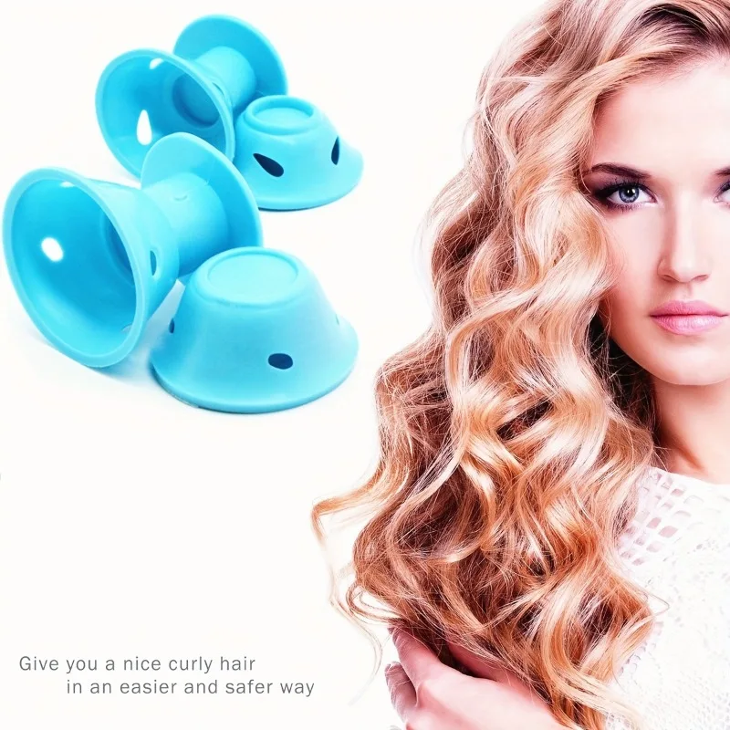 Hot Sale New In Magic Silicone Hair Curlers with Bag and Hairnet Soft Rubber Magic Hair Care Rollers No Heat No Clip for Curlers