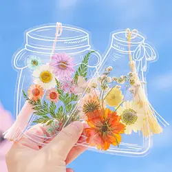 20 Pcs DIY Transparent Dried Flower Bookmarks Floral Plant Clear Bookmarks Decorations Floating Flower And Plant Bookmark Maker