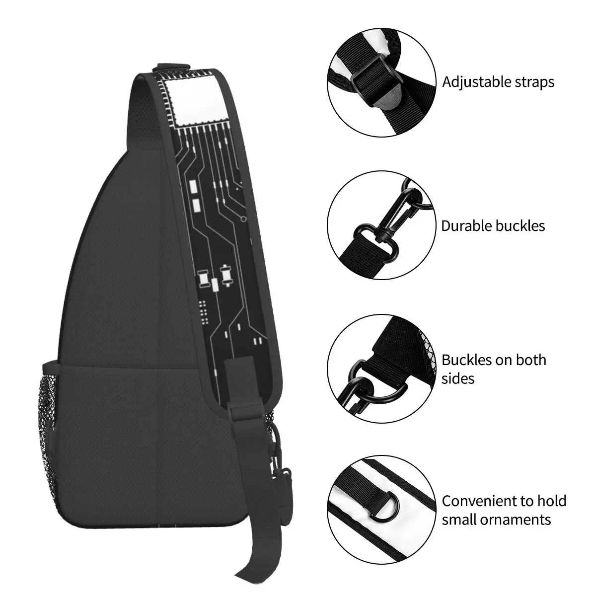 Computer CPU Kern Herz Cross body Schulter tasche lässig Brusttasche Hacker PC Gamer Schulter Rucksack Daypack Reise Wandern Fahrrad tasche