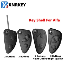 XNRKEY 2/3 düğme araba çevirme uzaktan anahtar kabuk Fob Alfa Romeo için 147 156 166 GT yedek anahtar kılıfı Uncut SIP22 Blade ile