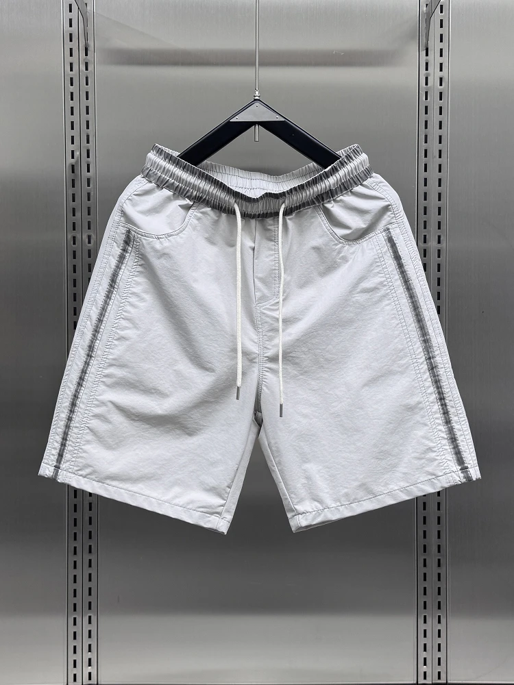 

Летние мужские повседневные свободные спортивные шорты прямого кроя 2025 года: быстросохнущие, модные, в американском стиле, универсальные, удобные, стильные