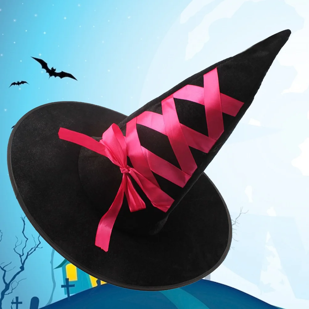 

Halloween Witch Hat Rose Red For Masquerade Party Decorations Lightweight Cosplay Accessory Festive Party Supplies