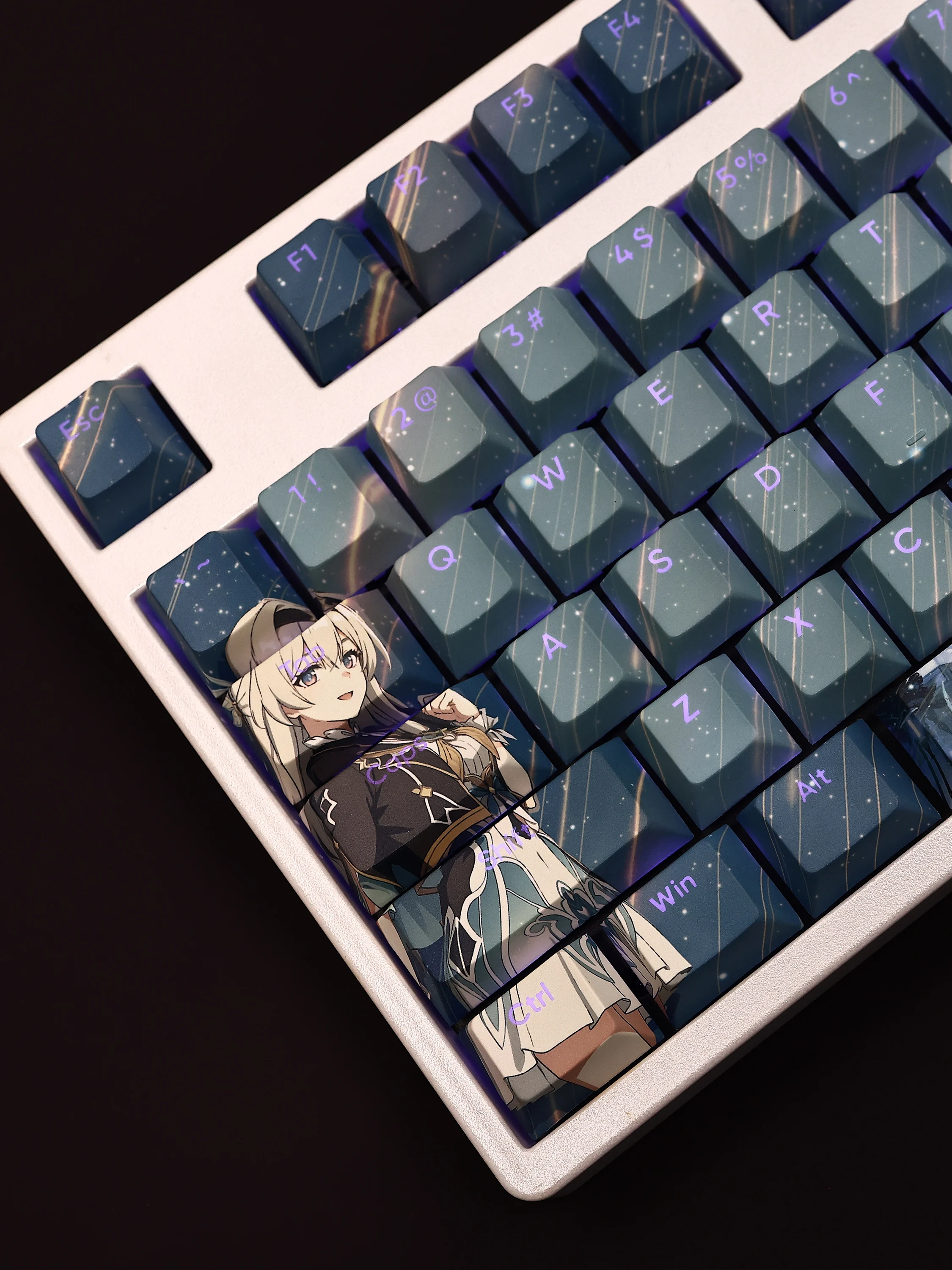 Firefly 108 Keycap Honkai Star Rail PBT DYE Sublimation Light Transmitting Cherry Switch Cross Key Cover Mechanical Keyboard