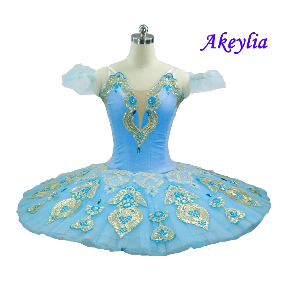 Céu azul profissional tutu feminino clássico profissional ballet tutus panqueca coppelia cisne lago ballet traje vestido para meninas