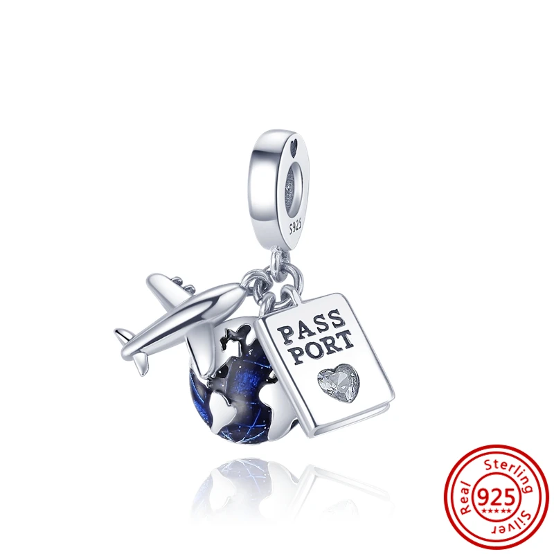 2026 Heißer Verkauf Charms Perle 925 Sterling Silber Blauer Schmetterling Leuchtender Glühwürmchen-Anhänger Passend für Armreif Armband Halskette DIY Schmuck