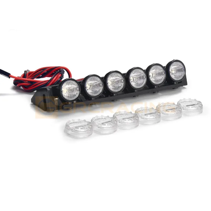 Reflector de techo LED GRC para coche trepador de control remoto 1/10 Traxxas KM Tank 300 TRX4 Bronco Blazer Wrangler SCX II Cherokee piezas
