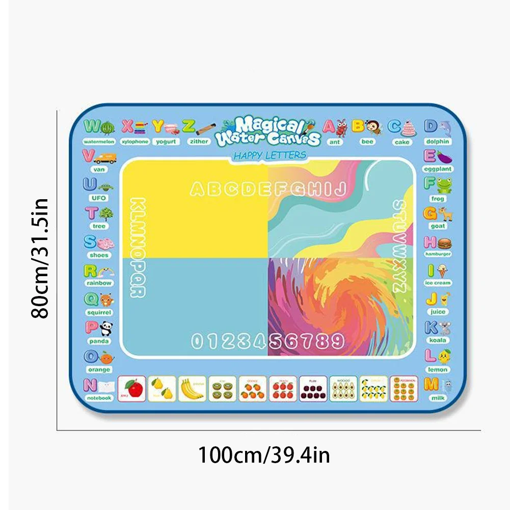 Tapete mágico de dibujo al agua de 60x80CM, garabatos para colorear con bolígrafos mágicos reutilizables, tablero de pintura Montessori, juguetes educativos, regalos para niños