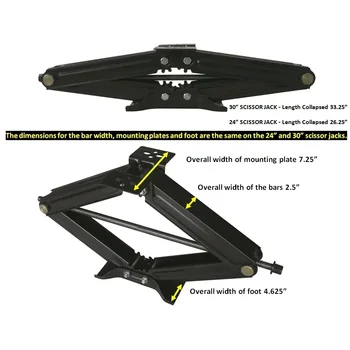Premium Car Jacks With 4-1/4\" Retracted Scissor Jack Kit 5t Max Loading 2 Ton Capacity For Car Jacking
