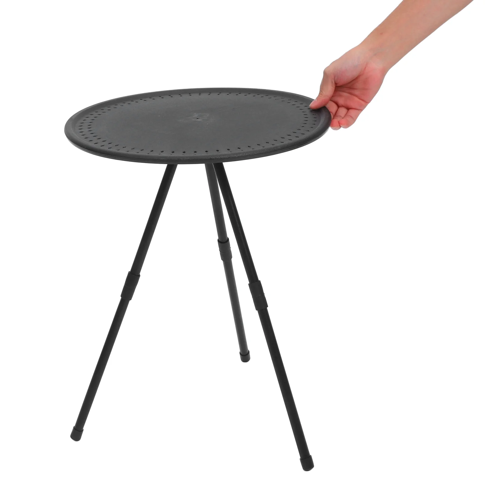 Outdoor Folding Table Portable Compact Round Steel Height Adjustable Camping BBQ Picnic Home Use Foldable Small