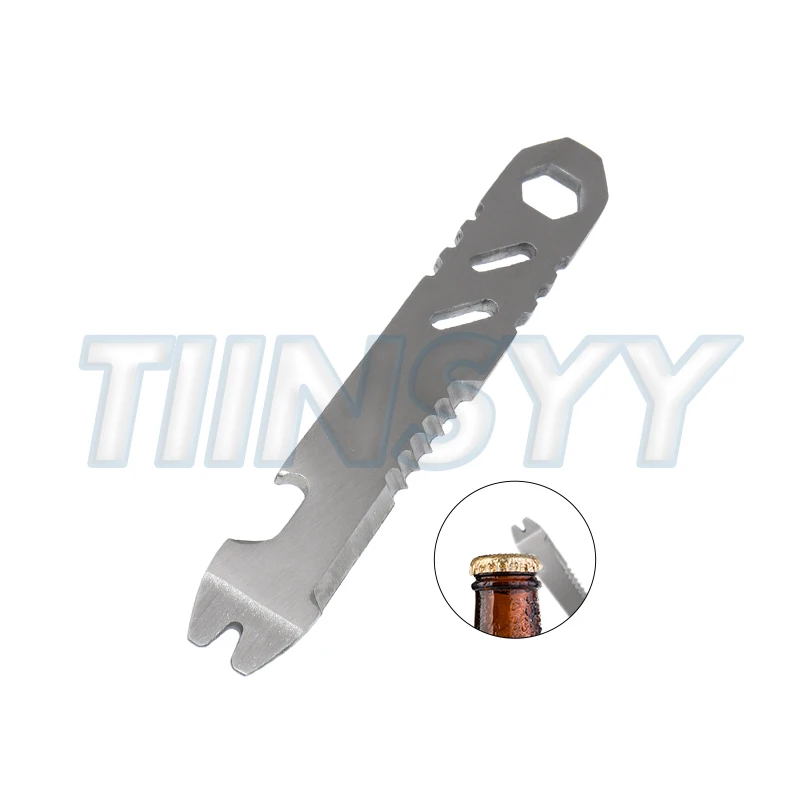 1pcs Mini Stainless Steel Crowbar, Multi-Function Allen Wrench, Bottle Opener, Portable Outdoor Camping EDC Tool