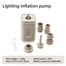 Outdoor Camping Inflator Pump with Built-in Lighting Function Portable Multi-functional for Inflatable Sleeping Mat 5