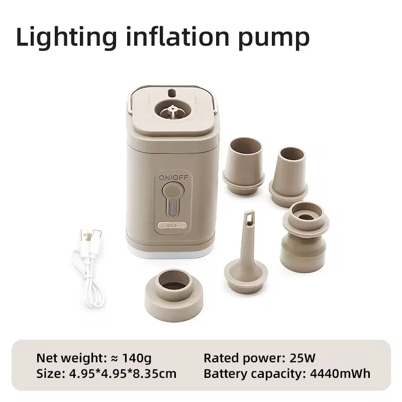 Outdoor Camping Inflator Pump with Built-in Lighting Function Portable Multi-functional for Inflatable Sleeping Mat - Detail Angle #05