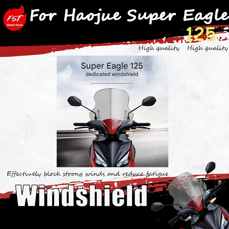 Front Windshield For Haojue Super Eagle 125 Scooter High Clear Windproof Anti-Scratch Chest Protector Modified Accessories