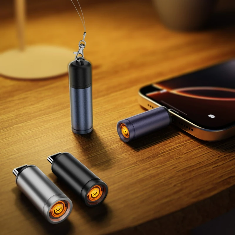 New Mini Portable Type-C Blow Cigarette Lighter Is Suitable for Outdoor Cigarette Lighter of Car Mobile Phone Power Bank