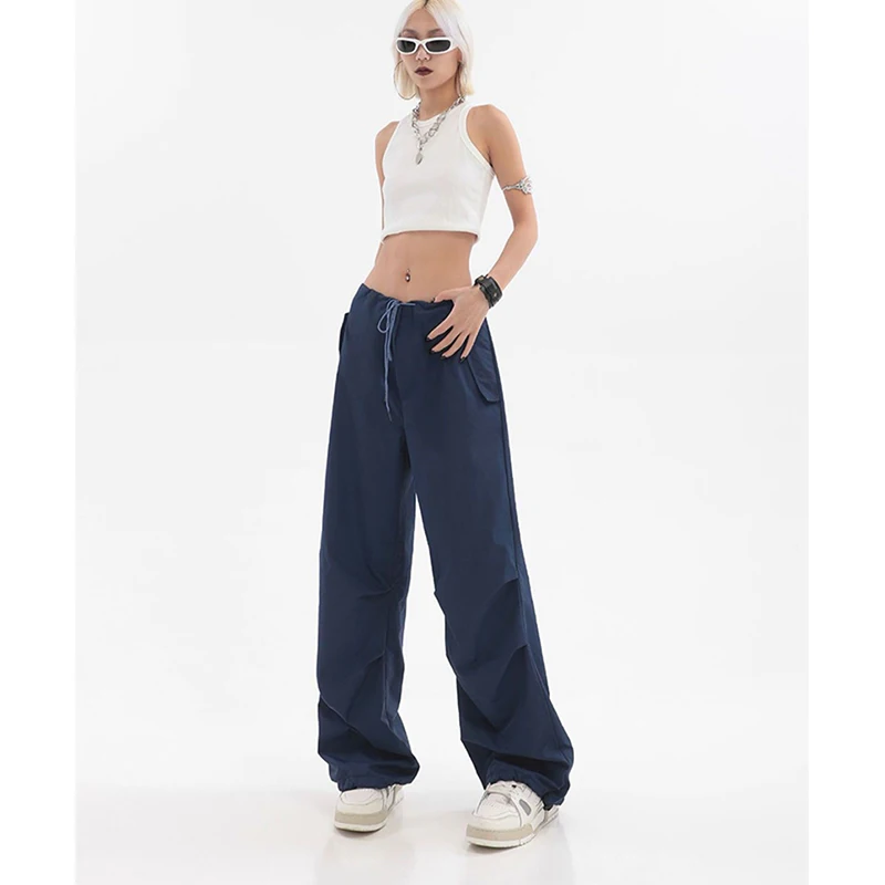 MEXZT Y2K Cargo Broek Vrouwen Streetwear Zwart Baggy Joggingbroek Zomer Harajuku Wijde Pijpen Joggers Koreaanse Mode Rechte Broek