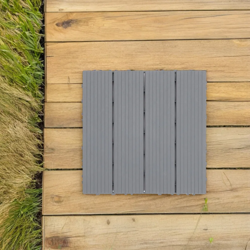 Plastic Wood Outdoor Tiles Patio Balcony Garden Floor Halloween Christmas New Year Interlocking Plastic Deck Tiles Waterproof