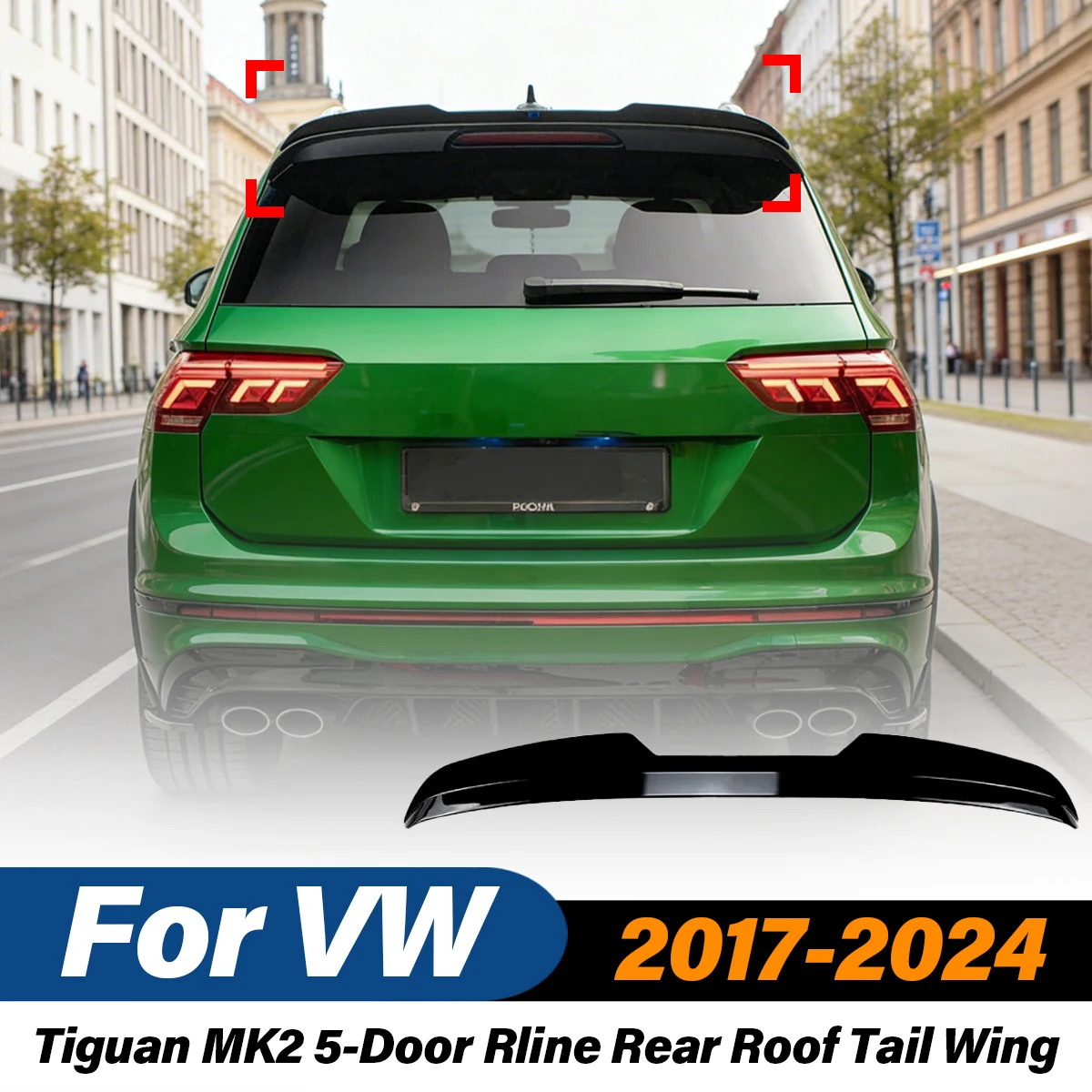 

Для VW Tiguan MK2 5-дверный Rline 2017 2018 2019 2020 2021 2022 2023 2024 Автомобильный задний крыш Хвостовое крыло ABS Спойлер Комплект модификации кузова