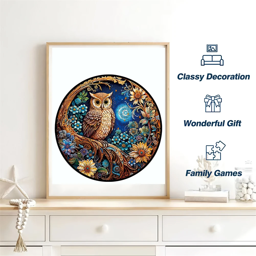 Owl Animal Wooden Puzzle DIY Educational Gift For Kids Family Interactive Games Brain Trainer Hell Difficulty Puzzle For Adults