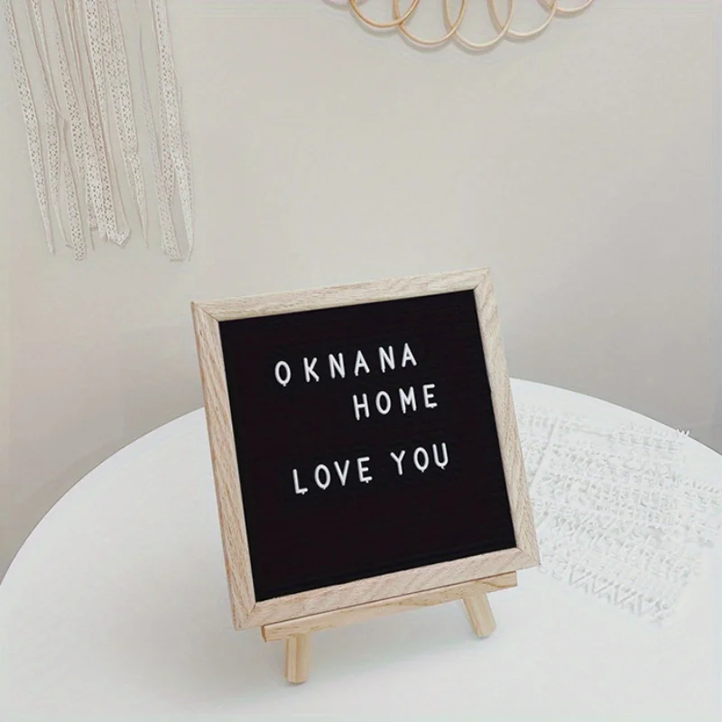 10x10 Inch Home Decor Felt Letter Board Convey Information Corkboard Oak Wood Message Boards Wall Decoration 460 Letters