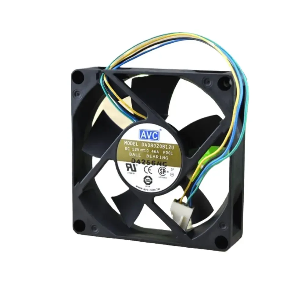

Осевой вентилятор 80 мм для AVC DA08020B12U 80x80x20 мм 12 В 0,46 А, двухшаровой 4-проводной высокоскоростной охлаждающий вентилятор 52CFM