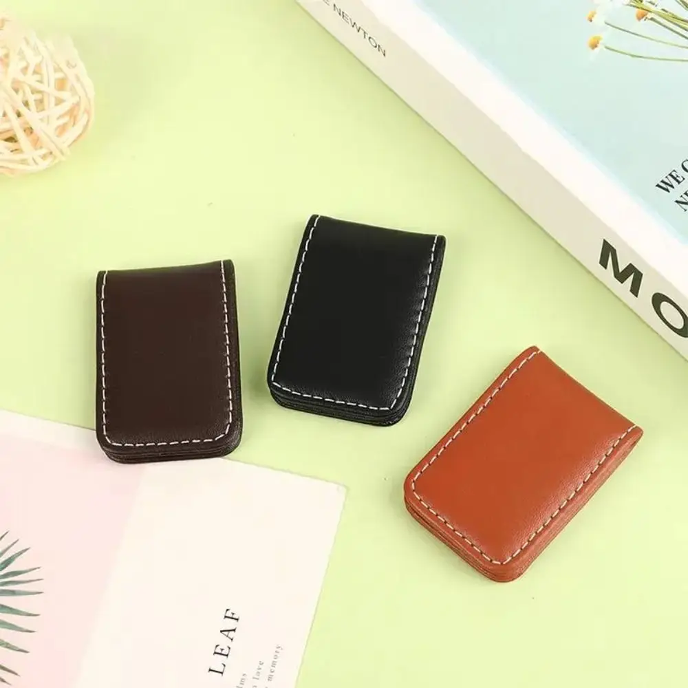 Strong Magnet Money Wallet New Solid Color Slim Paper Money Clip PU Leather Credit Card Pocket Men Women