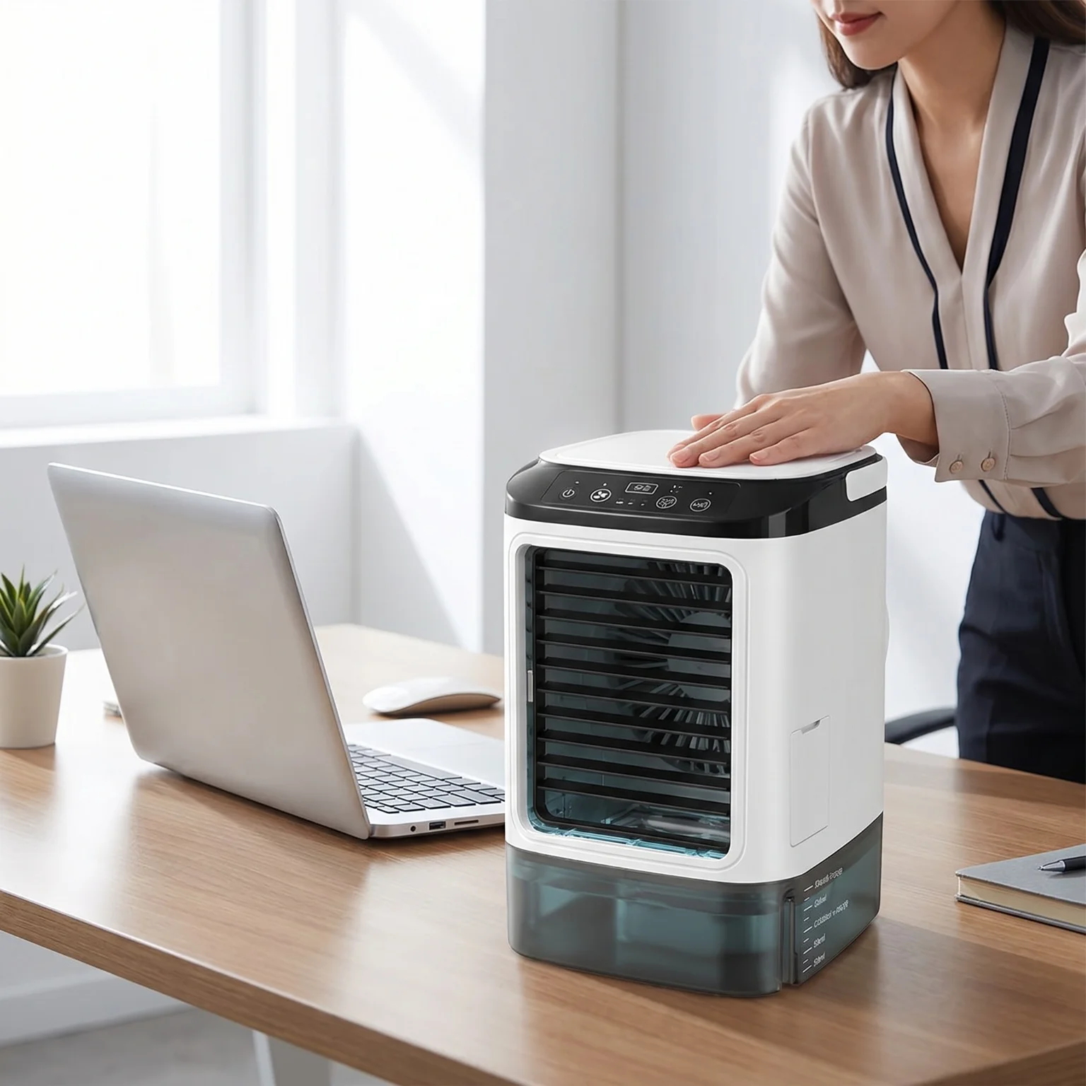 Portable Mini Air Conditioner Cooler Fan Personal Evaporative Cooling Fan with Mist Function 3 Speed Desktop Mini Fan for Home Office view 7
