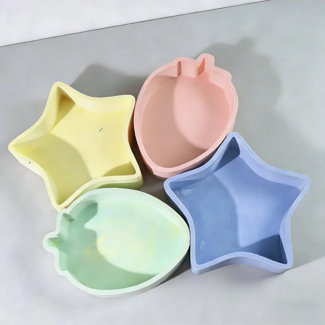 

Многоразовая силиконовая форма-поднос в форме звезды и клубники для DIY-поделок, декоративных тарелок, гипсовых изделий, хранения закусок и украшений