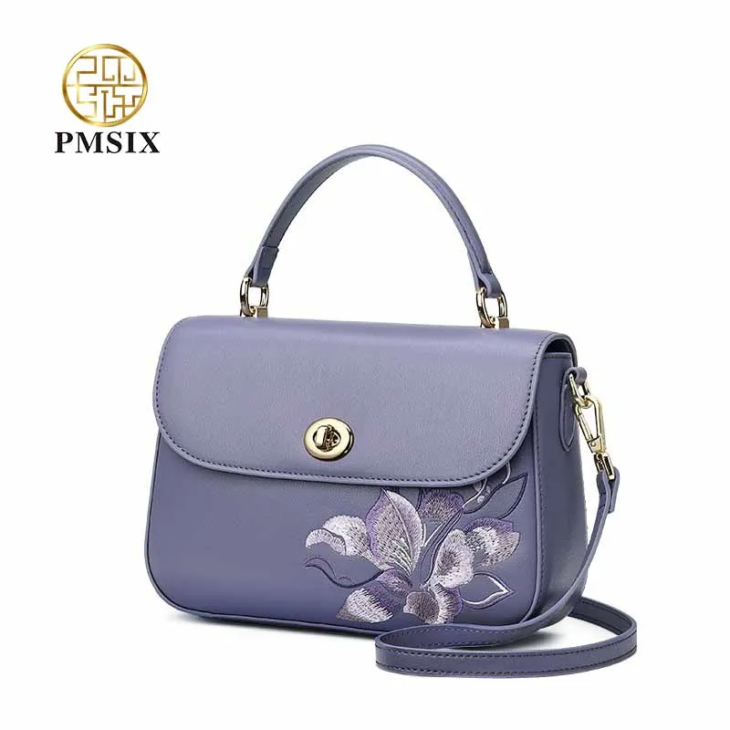 Embroidered cowhide Carrying small bag Cheongsam mother ladies single shoulder crossbody bag