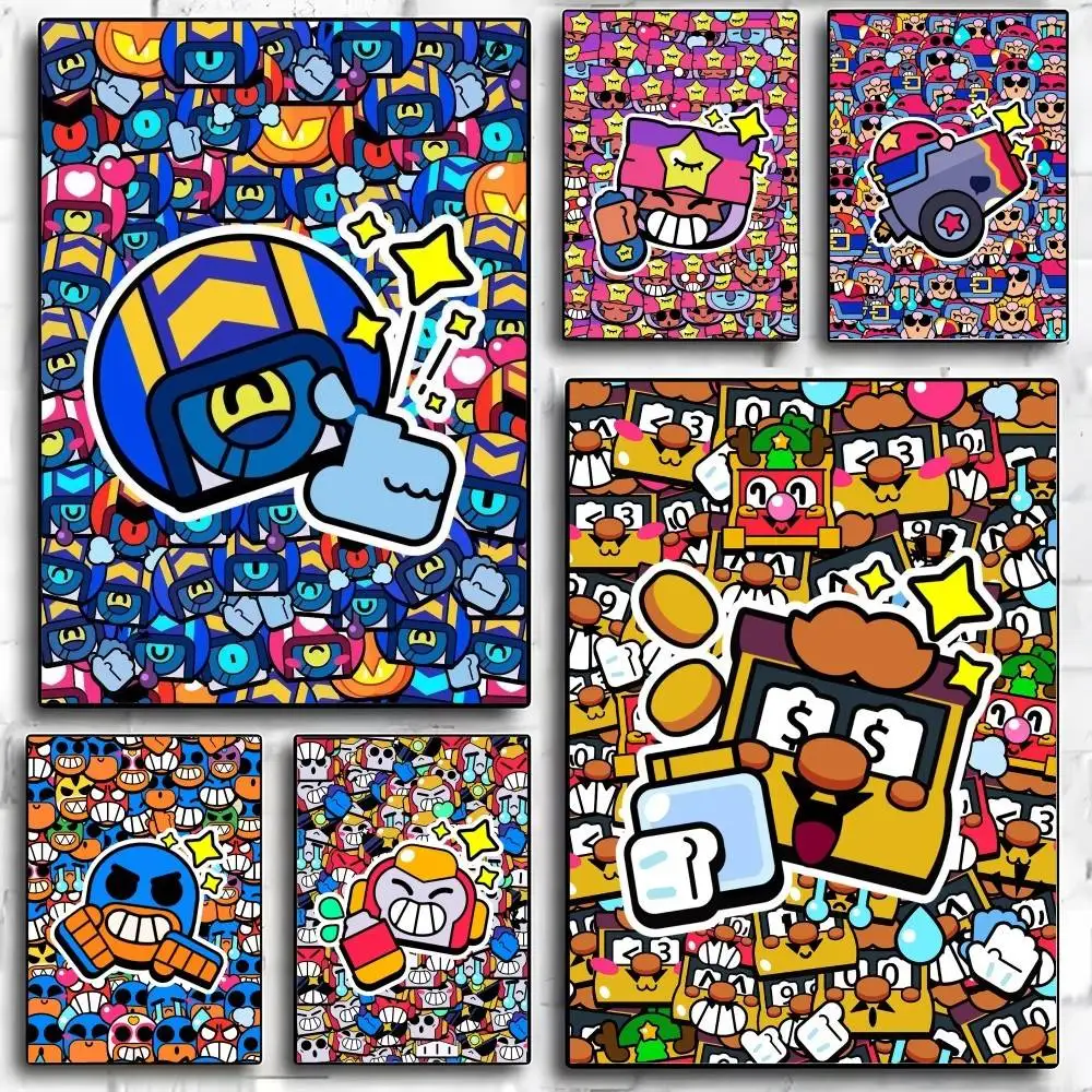 

Hot Game B-BRAWLs Movie Poster HD Self Adhesive Print Fancy Gift Sticker Picture Bed Room Home Wall Art Decor