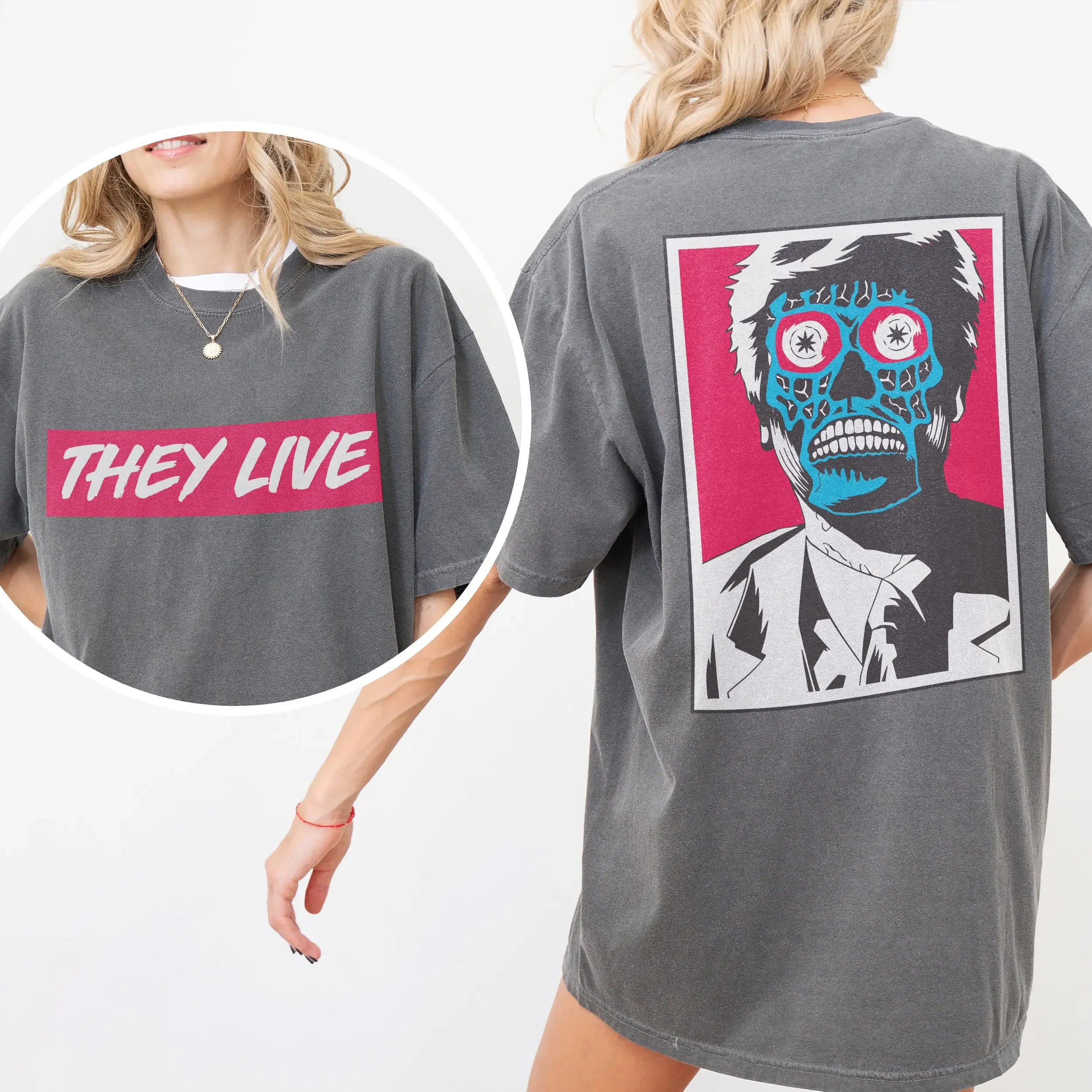 Camiseta de la película They Live, estilo retro, de John Carpenter, Roddy Piper, recuerdo de la película de terror de los años 80