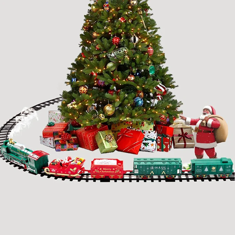 

Christmas Electric Rail Car Series Add Water To Smoke Train Track Small Size Train Electric Toys With Music Lights