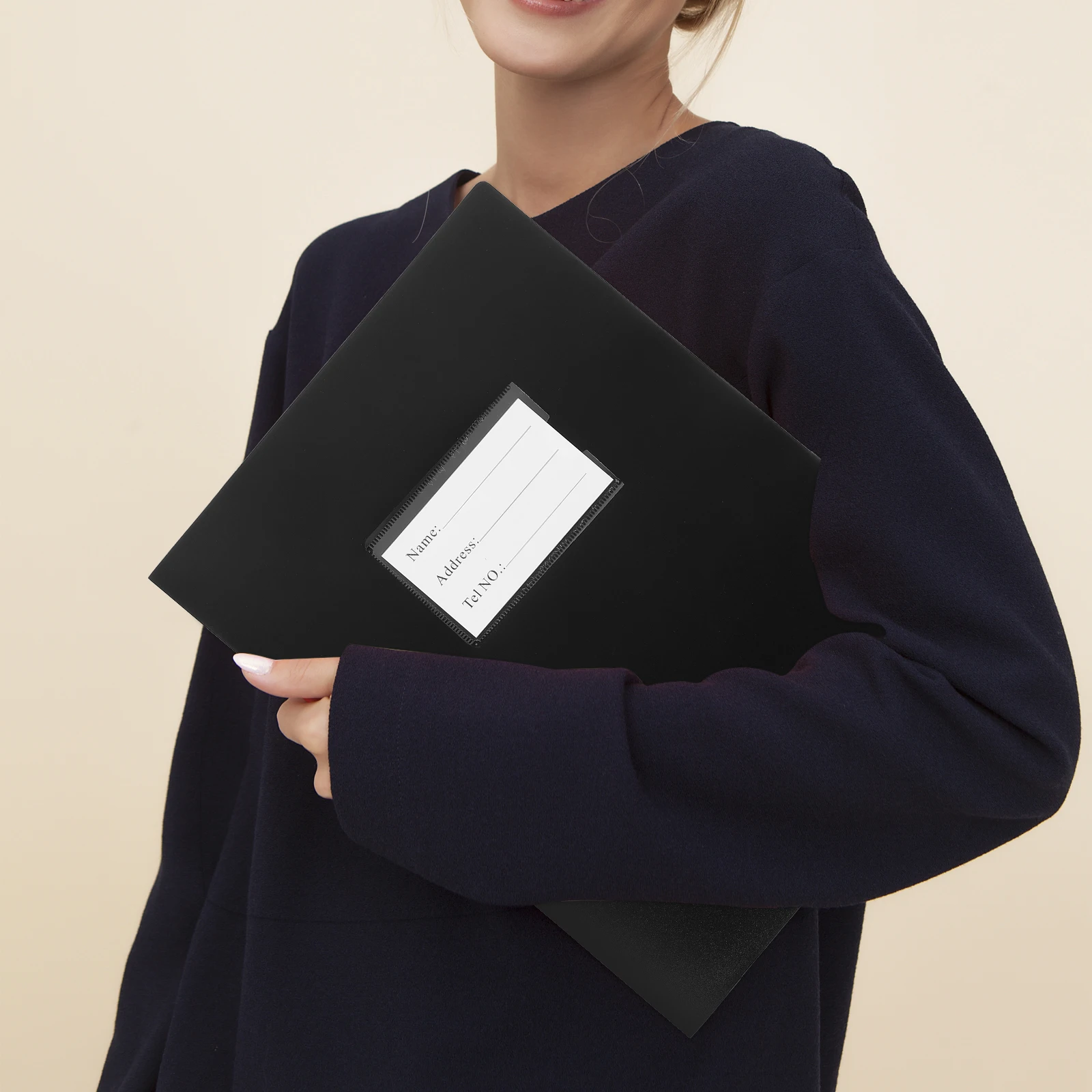 

A4 Transparent Double Slot File Folder Plastic Document Folder for Office Paper Organization and Test Paper Storage