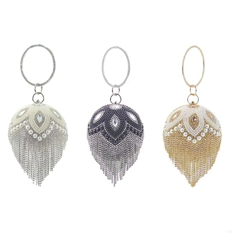 

X7XC Elegant Party Evening Bag Party Prom Wedding Handbag Crossbody Shoulder Bags with Detachable Chain Strap