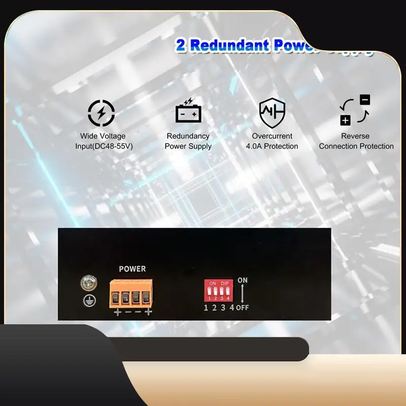 

Industrial POE Switch Gigabit Switch Ethernet With 6X100/1000Mbps Port Base-T Din IP40 Network Switch DC44-55V-T44C
