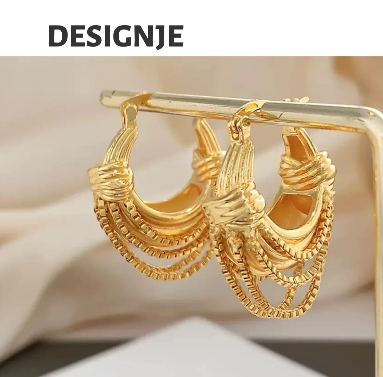 

Hot sale new style ins style chain earrings luxurious and high-end earring for women