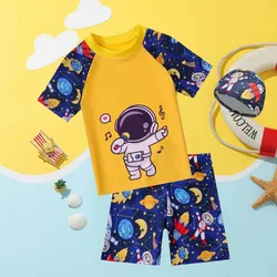 New Children's Boys Summer Baby Sun Protection Quick Drying Split Body Swimsuit Children's Middle and LargeCartoonCute Outfit