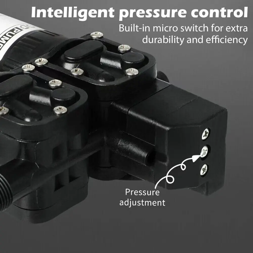 

Car Washer 12V Booster Pump Car Cleaning Black Stable Continuous Flow Low Current Draw High Flow Capacity For Boats