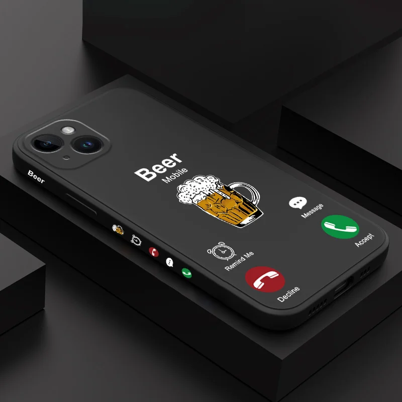 

Heart Joy Beer Phone Case For iPhone 16 16e 15 14 13 12 11 X XR XS Plus Pro Max Mini Silicone Cover